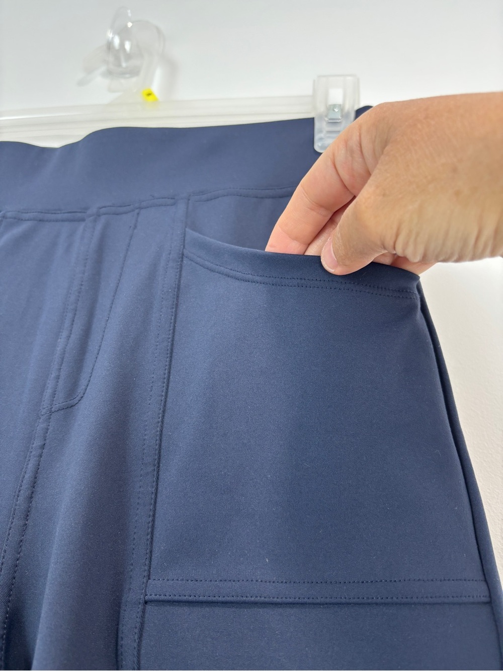 Halara Navy Blue High Waisted Athletic Leggings Cropped Ankle Zip Pocket Stretch - Picture 4 of 14